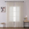 Joydeco 2er Set H225 x B140 cm Leinenfarbene Vorhänge für Schienensystem Transparent Vorhang Lang Gardinen mit Kräuselband Polyester Curtains Schlafzimmer