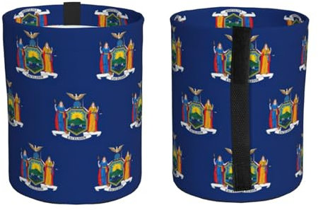 Sac poubelle de voiture avec drapeau de l'État de New York - Poches de rangement à suspendre - Anti-fuite - Organisateur pour le camping et les aventures