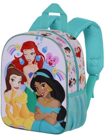 Disney Princesas Rainbows-Mochila 3D Elite, Multicolor, 25 x 30 cm, Capacidad 7 L