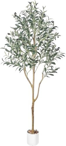 5FT Artificial Olive Tree,Tall Indoor Plant with Lifelike Green Leaves & Fruits,Realistic Faux Olive Tree Outdoor Perfect for Modern Home Office Garden Decor