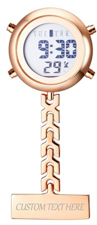 Avaner Krankenschwesteruhr Digital Personalisierte Pflegeruhr: Taschenuhr Datum FOB Analog Quarzwerk Uhr Ansteckuhr Unisex Schwesternuhren mit Pin für Arzt Doktor Medical