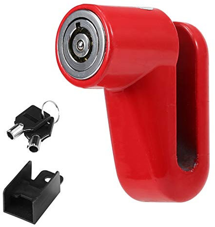 Lucchetto a disco in acciaio con 2 chiavi e telaio in plastica, acqua e ruggine, compatto, 5,5 x 4,3 x 2,3 cm, 93 g, opzioni rosso/nero/blu