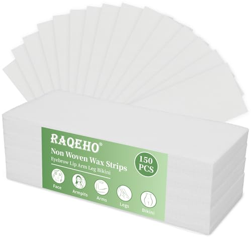 RAQEHO 150 Non Woven Wax Strips - 2.7x7.8 Large Wax Paper Sheets For Waxing Sugar Soft Hard Beads Hair Removal Bikini Eyebrow Lip Armpit Leg Face Body Women Men Home Esthetician Essentials Supplies