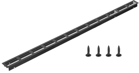 PATIKIL Griglia di aerazione per porta, 30mm x 600mm (Dimensioni esterne) Griglie di ventilazione in alluminio a lamelle rettangolari con viti di montaggio per scarpiera, nero
