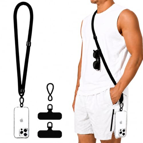 SINAKICO®️ Cuerda para movil | Cordón para Móvil Cuello +Parche Universal|Correa con Phone Strap | Cuerda Antipérdida para Colgar | Colgante Móvil y Llaves