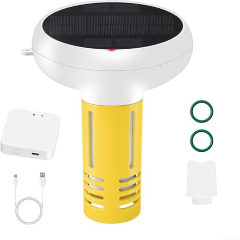 7-in-1 Smart Pool Wasserqualitätsmonitor für Tuya, pH/Salz/ORP/CL/Leitfähigkeit/Temperatur, Schwimmbecken Tester mit App-Zugriff