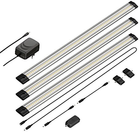 parlat LED Unterbau-Leuchte Siris, Touch-Dimmer, flach, je 50cm, je 531lm, warm-weiß, 3er Set