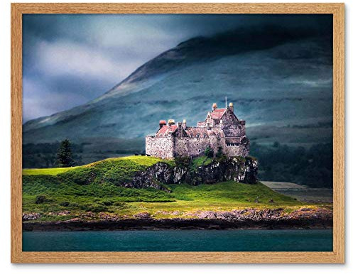 Wee Blue Coo Duart Castle Scotland Isle Mull Art Print Framed Poster Wall Decor Kunstdruck Poster Wand-Dekor-12X16 Zoll