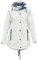 MADSea Damen Regenmantel Friesennerz 620 | halblanger wasserdichter Regenparka | winddicht mit maritimen, weiß/blauen Innenfutter, Weiß, Größe:52