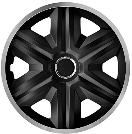 Luckyberg Radkappen - 'Fast LUX/Action' 15 Zoll 4er Set - Universal Fit für Autos und andere Fahrzeuge (Silber)