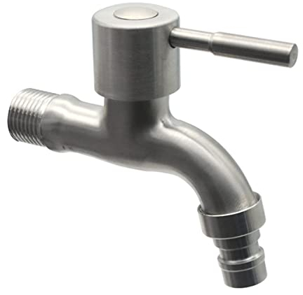Rubinetto da parete in acciaio inox per acqua fredda, rubinetto per lavabo da bagno, lavatrice, rubinetti da giardino