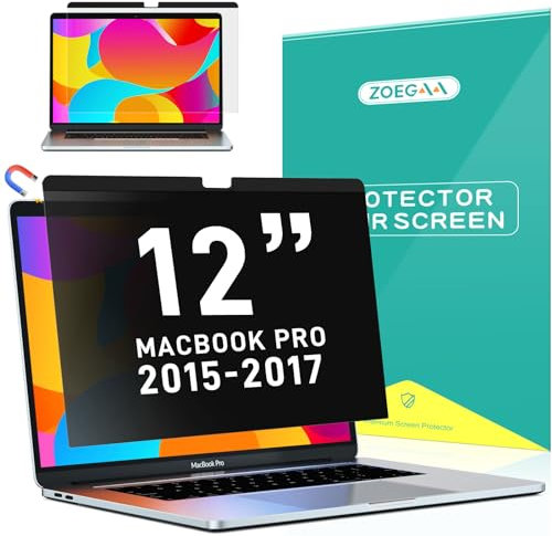 ZOEGAA MacBook Pro 12 Zoll Magnetischer Sichtschutzfilter, Kompatibel Mit MacBook 12 Zoll (Modell A1534, 2017 2016 2015) - Blendschutz Und Displayschutz