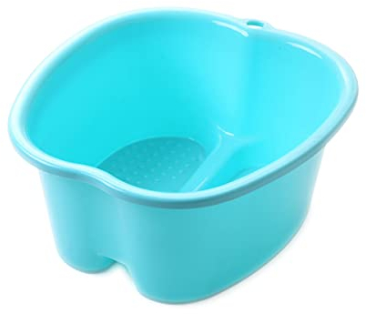 Hulpuog, vasca idromassaggio, lavapiedi in plastica di grandi dimensioni per ammollo i piedi, secchio per il lavaggio dei piedi per la casa, pedicure, regalo per la cura dei piedi (blu)