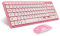 Ensemble Clavier et Souris sans Fil, Ensemble de Clavier Souris sans Fil élégant, Clavier de Jeu Combiné Souris Ergonomique pour Ordinateur Portable PC(Rose)