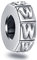 Buchstabe W Abstandshalter Charms, Initial W Alphabet Gummi Stopper Perlen in Antik 925 Sterling Silber, passt Pandora Marke Armband, personalisiertes Geschenk für Frauen/Frau/Hochzeit