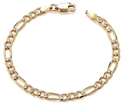 Old English Jewellers 9ct Gold on Silver Baby Figaro Curb Bracelet