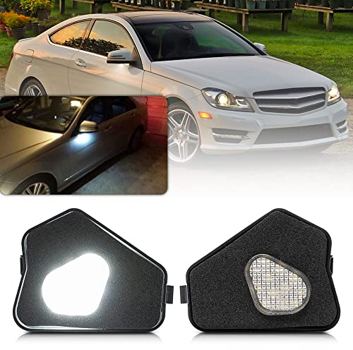 NSLUMO LED Side Under Mirror Puddle Courtesy Light für Mercedes Ben E-Klasse W212 A-Klasse W176 B-Klasse W246 C-Klasse W204 CLA GLA GLK LED Downlight Mirror Peripheral Rear View Lamp