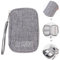 Small Electronic Accessories Organizer, Handhled Acopton Universal Compact Travel Digital Accessories Storage Bag for Portable Charger, Cables, Earphone, Cord, SD Card, Phone (Gray)