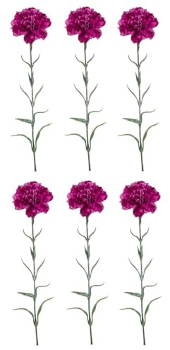 6er Set künstliche Nelken Dianthus Spray H 67cm violett lila Emerald Kunstblumen