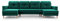 Wohnlandschaft Ecksofa U-Form mit Schlaffunktion Eckcouch mit Bettkasten Sofa Couch Polsterecke U-Sofa - 300x142x90 cm - Carl U (Meer Grün)