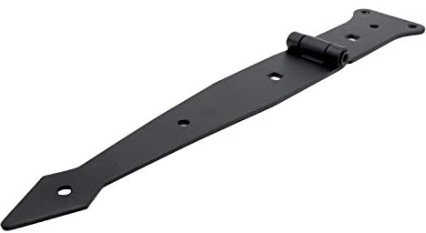DOJA Barcelona | Bisagra para Puerta Colgante | 280 x 50 mm | Pack 2 | Negro | Bisagra de Correa | Bisagras Puertas Madera Jardin | Bisagra Puerta Granero, Cobertizo | Bisagra apaisada Forja