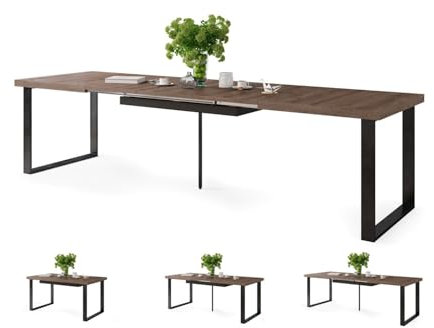 All4All Esszimmertisch Avanti - Esstisch - Loft Tisch – ausziehbar bis 310cm - Küchentisch - Kitchen Table - 160x90cm - 05 - Braune Eiche