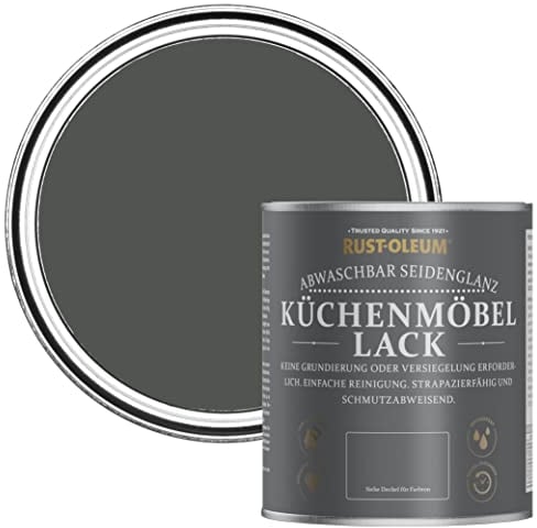 Rust-Oleum Dark Grey Scrubbable Kitchen Cupboard Paint in Satin Finish - Graphite 750ml
