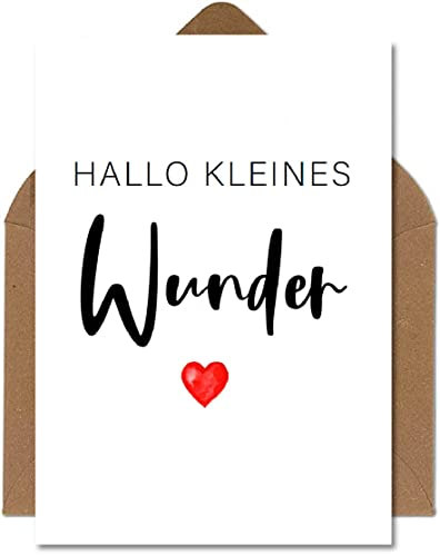 The Life Barn Postkarte mit Umschlag Hallo kleines Wunder Karte zum Geburt Glückwünsche