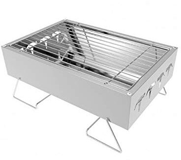 KANBUN Barbecue En Acier Inoxydable Mini Barbecue Grill Portable Pliant Barbecue Grill Maison Camping Outil De Cuisson Double the comfort