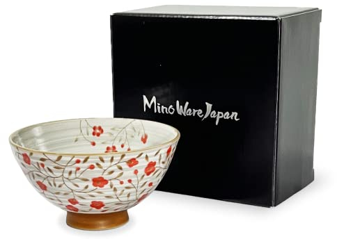 MINO WARE JAPAN Traditional Style Japanese Ceramics Rice Bowl Chawan Pottery, Dishwasher Microwave Safe Made in Japan (Kohiki Kozakura, Small (nakahira))