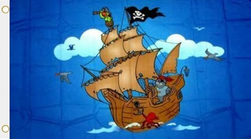 U24 Drapeau bateau pirate avec phoque 90 x 150 cm