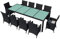 Festnight Rattan Essgruppe 10 Personen Rattan Gartenmöbel Set mit Auflagen Sitzgruppe Garten 11-TLG. Gartenmöbel Essgruppe Gartengarnitur Sitzgarnitur Terrassenmöbel Schwarz und Weiß