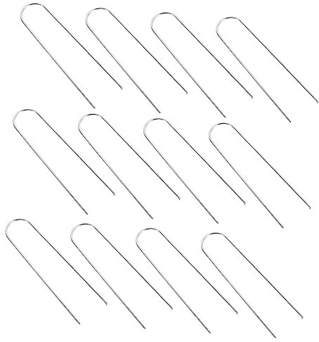 SOLUSTRE 12stücke Gartenpfähle Für Netze U-förmige Metallpfähle Gartenklammern Für Zäune Bodenklammern Für Landschaftsgewebe Gartenzaunpfähle Für Landschaftsgestaltung