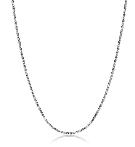 925 Sterling Silver Rope Chain for Women, 1.5mm Thick Silver Chain Necklaces for Women Men and Girls, 18 Inches Rope Chain Necklace for Women