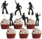30 Stück 70's Disco Tortendeko Glitzer 70s Disco Dancing Cupcake Toppers für Musik Hochzeit Geburtstag 70's Disco Tänzer Cupcake Dekorationen Party Schwarz