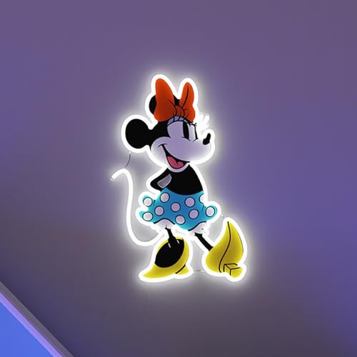 Yellowpop, Neonschilder zur Wanddekoration, Disney Minnie Mouse (Ganzkörper), Energieeffiziente LED-Neonlichter für die Schlafzimmerwand, Einfach zu Installieren, Individuelles Neonschild