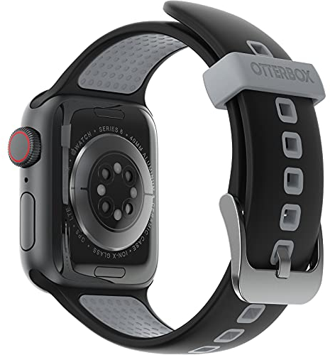 OtterBox All Day Cinturino per Apple Watch Series 9/8/7/6/SE 2 gen/SE 1 gen/5/4/3, 38mm/40mm/41mm, morbido al tatto e resistente all'usura, cinturino in Silicone per Apple Watch, Autobahn Black