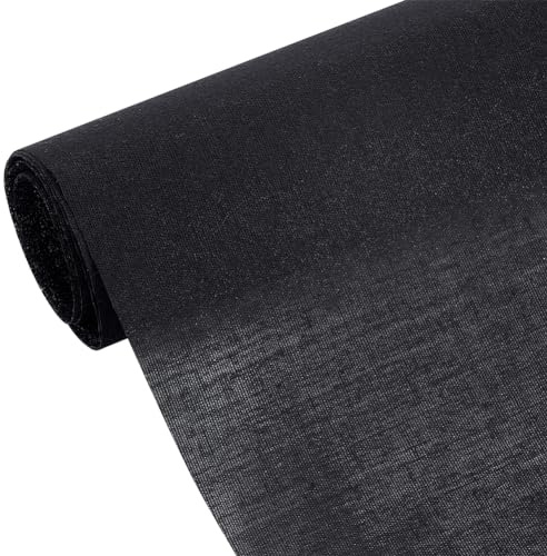 BENECREAT 100x113cm Black Cotton Interfacing Fabric Woven Cotton Iron-On Fusible Interfacing Iron Lining Fabric for Blouses Dress Shirts Collars DIY Sewing Accessories