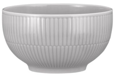 Seltmann Weiden Amina Silbergrau Müslischale, 15 cm, Runde Dessertschale mit dezentem Relief-Muster, Spülmaschinen- und Mikrowellenfest, Porzellan, Grau