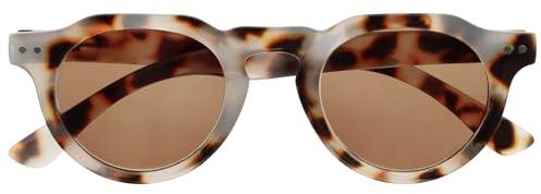 OPULIZE RIO - Sonnenlesebrille - Rahmen Oben Flach - UV400 Sonnenschutz -Braunes Schildpatt - Damen Herren - Federscharniere - S53-2- +1.00