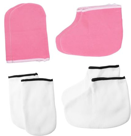 minkissy 4paare Kerotherapie-handschuhe Fußmasken Feuchtigkeitsspendend Exfolierend Weiß Für Hand Und Fußpflege Pflegt Trockene Haut Beugt Hornhaut