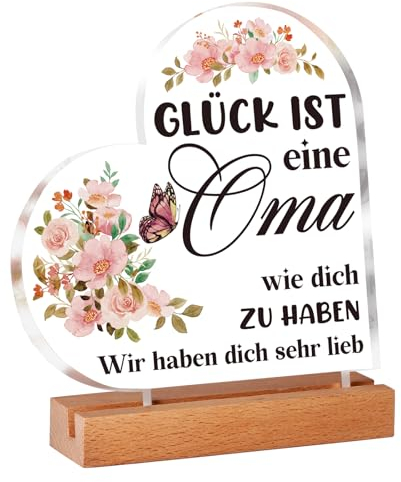 Apjielop Oma Geschenk, Geschenk Oma Geburtstag, Geburtstagsgeschenk Oma -Dekorative Ornamente aus Acryl- Oma Geburtstag Geschenk für Oma, Geschenke für Oma Geburtstag