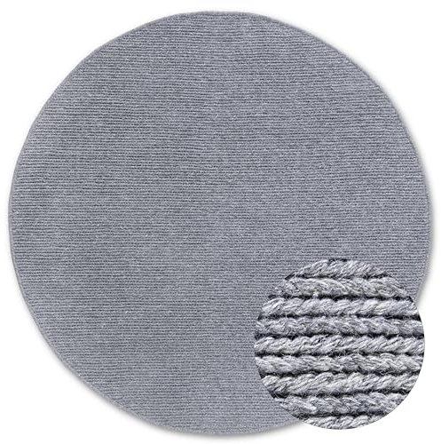 Villeroy & Boch Wollteppich Francois Rund - Natur Wohnzimmerteppich - Handgewebt & Natürlich - Boho Teppich Wolle für Wohnzimmer, Schlafzimmer, Esszimmer, Flur, Küche – Silber, 160cm