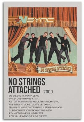 MHEGSNGA NSYNC Poster No Strings Attached by NSYNC, Vintage-Kunst, Raumdekoration, ästhetische Schlafzimmerdekoration, Leinwandposter für Schlafzimmer, 30 x 45 cm, ungerahmter Stil
