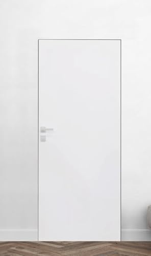 Versteckte versenkbare Türen unsichtbar in der Wand 70/80/90 (weiß, 80-909x2083 Rechts nach innen öffnend)