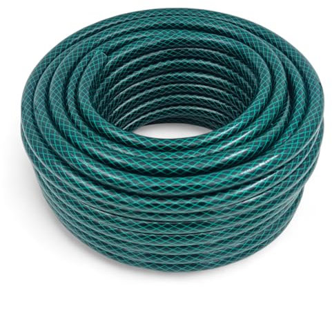 Garden Hose Pipe Reel Green Renforced PVC Anti Kink Outdoor Hosepipe (40 Metre)