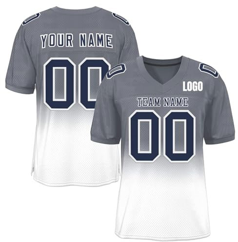 Generisch Personalisiert Herren Sporthemden Rugby Trikot Schnelltrocknend American Football Trikot Atmungsaktiv T-Shirt Individuelles Fußball Trikot Kurzarm Trikot Männer Damen Black Friday Angebote