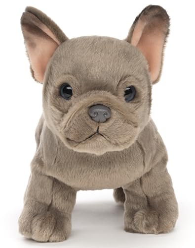 Uni-Toys - Französische Bulldogge (grau) - Ohne Leine - 26 cm (Länge) - Plüsch-Hund - Plüschtier, Kuscheltier