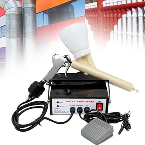 Portable Electric Paint Spray Gun with w/Foot Switch, Electrostatic Powder Coating System Machine, 5 Stage Powder Coating Gun Paint Spray Gun black