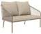 Outsunny Gartensofa 2-Sitzer aus Polyrattan mit Kissen, Outdoor-Sofa mit Armlehnen, Stahlrahmen für Balkon, Beige